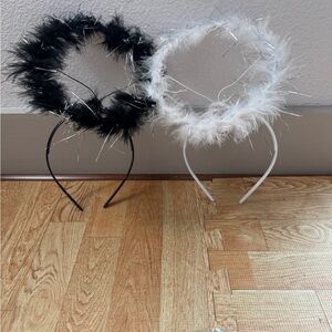 Black and White Feather Headbands